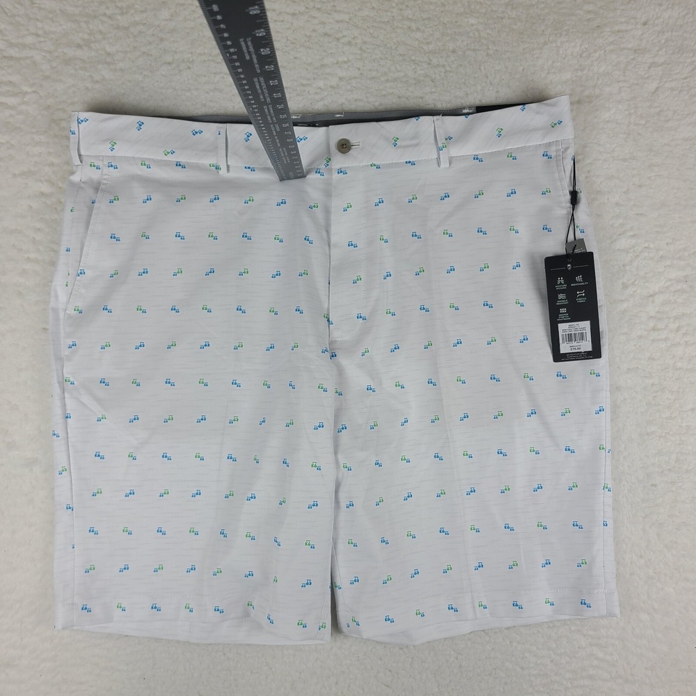Walter Hagen Shorts Mens 42 White 10" Mini Cart Crisp White Performance Golf NEW